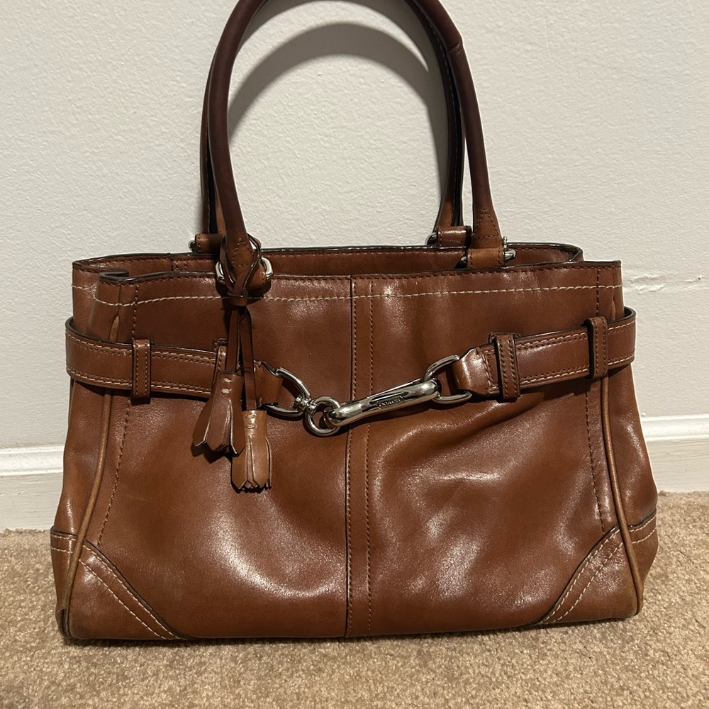 Coach Purse: 8a70 Black Hampton Leather - Vintage